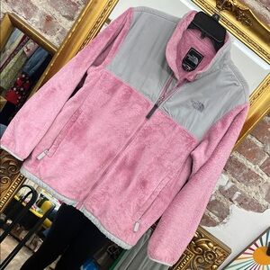 The North Face Pink and Gray Full-Zip Fleece Jacket
